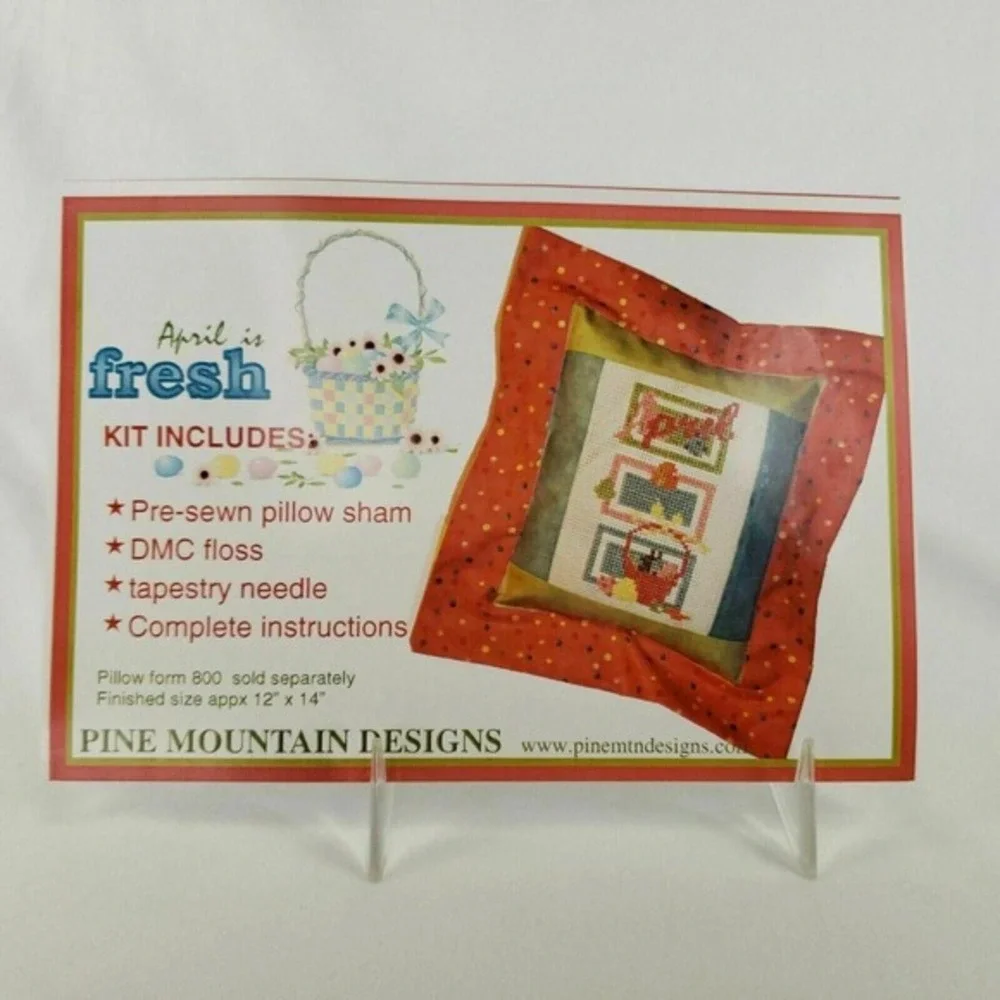 Pine Mountain Designs 575‎ April is Fresh Cross Stitch Kit Easter Spring New OOP